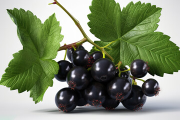 Black currant on background. Juicy black berries, fresh and sweet