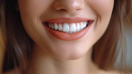Dental care, beautiful smile of healthy woman