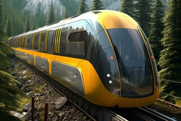 innovative train technology on railway. Generative AI