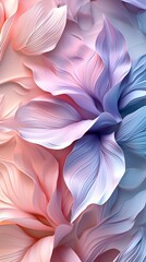 Soft pastel fusion on 3D pine leaves, creating a calming swirl in circular patterns with a wavy dance of tranquil elegance.