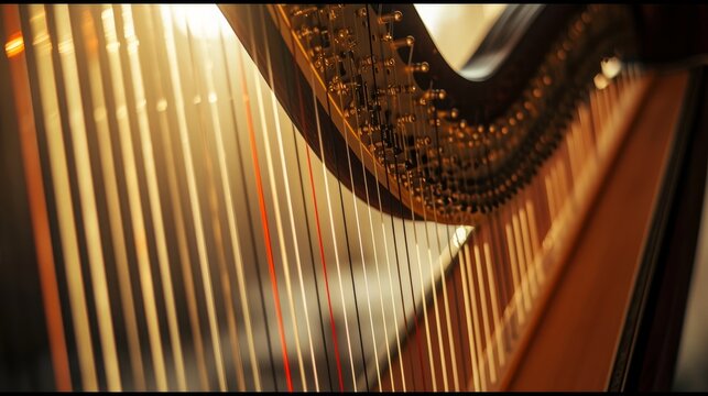 close up of a harp   