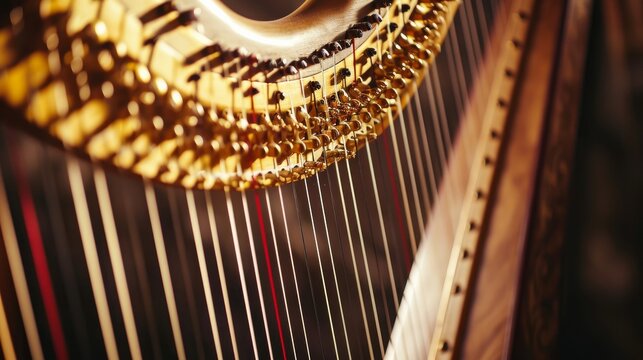 close up of a harp    