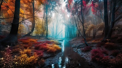 Obraz na płótnie Canvas Dream Forest with Radiant Canopy