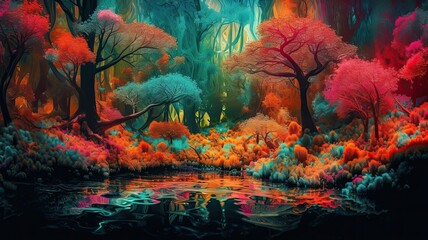 Vivid Dreamscape of a Mystic Forest