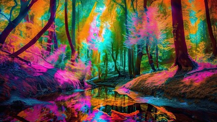 Fantastical Woodland in Dreamy Saturation