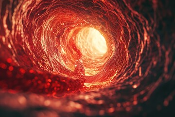 Picture of the inside of an artery To see the blood vessels in the body, 3D renderings, body concepts, anatomy, medical images. - obrazy, fototapety, plakaty