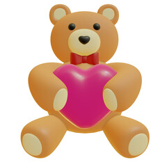 3d valentine's day teddy bear icon