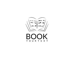 Minimalist and simple book logo for education.