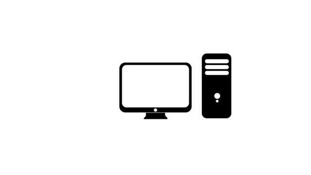 desktop icon animation, Computer monitor pictograph icon.Computer monitor icon.