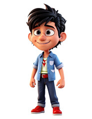  Cartoon 3d character of happy Cute boy