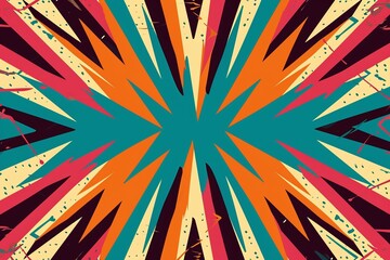 Groovy Bolt Symphony: Delve into the Dynamic Essence of Retro with a Multicolored Bolt Pattern set against a Commanding Black Background, Perfect for Crafting a Captivating Poster.