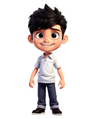 Fototapeta premium Cartoon 3d character of happy Cute boy