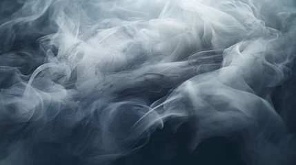 Fototapeten An elegant shot of swirling smoke, creating a mysterious and ethereal texture suitable for adding drama and intrigue to backgrounds. © Hamzi Imaginations