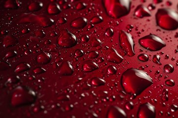 water drops on red background