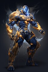 AI Generated Illustration muscular man style Realistic pictures
