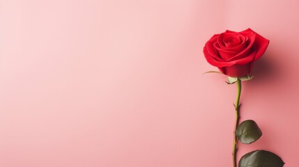 Red rose with anniversary, Valentine's day and love theme