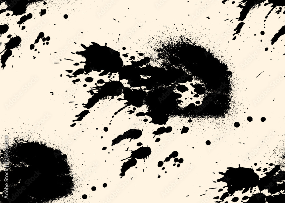 Poster blots vector seamless pattern. grunge design elements. black blots. brush strokes. vector splashes o