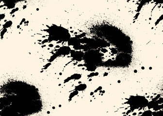 Blots vector seamless pattern. Grunge Design Elements. Black blots. Brush Strokes. Vector splashes of paint. Abstract simple background. Scattered splashes of paint drips. Seamless textura blots.