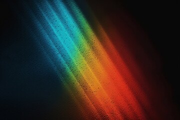 Colorful Flashback Luminescence: Vibrant Rainbow Light Beams Transform a Classic Black Setting