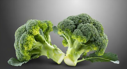 Broccoli isolated on white and transparent background, on studio