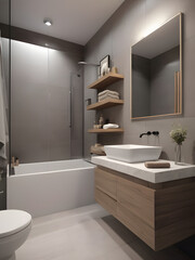 Contemporary Small Bathroom Design with Modern Furnishings