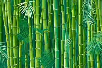 Trees of bamboo forest background.