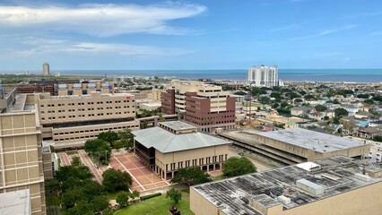 Aerial view of Galveston City, Texas, USA

