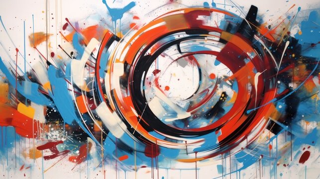Abstract painting of graffiti