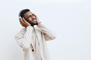 man music american white headphones fashion black background dj portrait guy african grey
