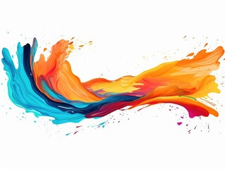 Abstract Art: Colorful Paint Strokes Fusion