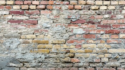 Old wall old brick front view background with copy space 
