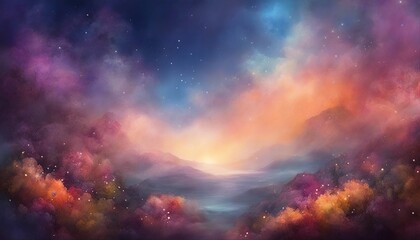 Fantasy landscape. Abstract neon background Fairy-tale sculpted landscape. Soft focus. AI generated