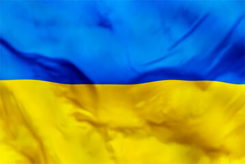 Ukrainian flag, flag of Ukraine, waving fabric Ukraine flag in PNG isolated on transparent background