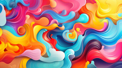 Colorful abstract flowing neon lights waves background ai generative image - obrazy, fototapety, plakaty