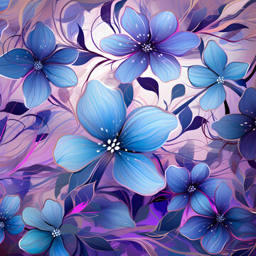 Purple and blue flowers are arranged in a bouquet on a black background,,
Romantic violet flwers background Free Photo