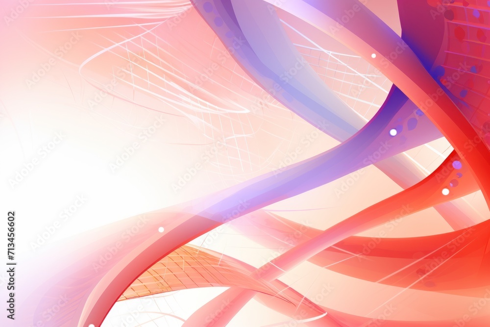 Poster a red, white, and blue abstract background with a spiral design on the bottom of the image and a red