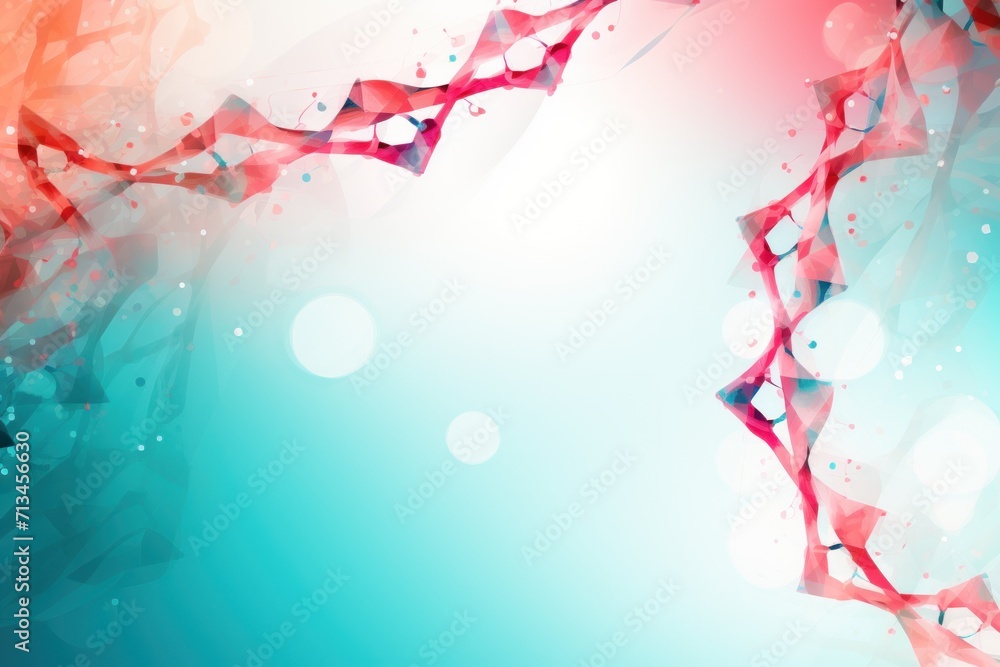 Poster a blue and red abstract background with a red and white design on the left side of the image and a r