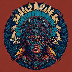 colorful tribal art and folklore illustration 