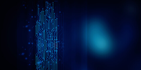 2d illustration Abstract futuristic electronic circuit technology background
