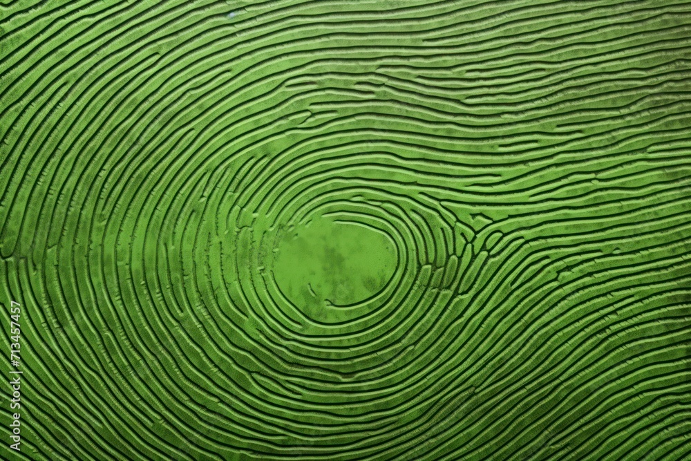 Poster a close up view of a green background with a circular design on the bottom of the image and a circul