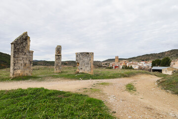 Fototapeta na wymiar Remains of San Roque hermitage in Priego town, Cuenca