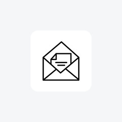 Newsletter black outline icon , vector, pixel perfect, illustrator file