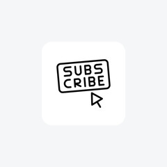 Subscribe black outline icon , vector, pixel perfect, illustrator file