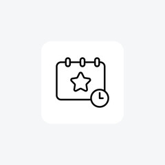 Events black outline icon , vector, pixel perfect, illustrator file