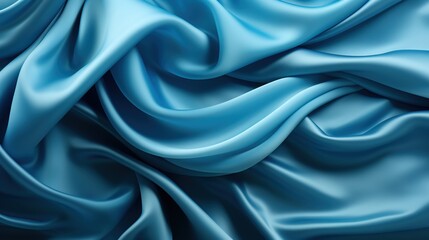 Obraz premium Satin Serenity: The Gentle Weave of Blue Silky Satin Forms a Textile Texture Wallpaper, Invoking a Sense of Opulent Calm