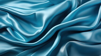 Obraz premium Velvet Sky: A Smooth and Soft Blue Satin Fabric Weave Creates a Luxuriously Smooth and Silky Wallpaper Texture