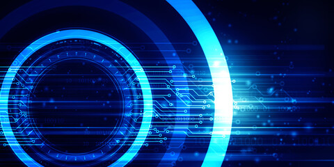 2d illustration Abstract futuristic electronic circuit technology background