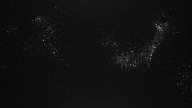 Dark Glitter Particles Background. Black And White Dust Particles