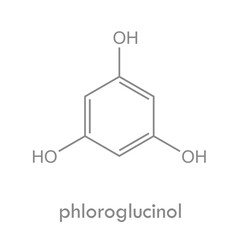 Phloroglucinol structure. Used in pharmaceutical and cosmetic industries.