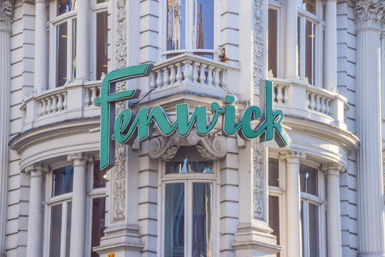 General view of the sign at Fenwick, on January 18 2024 in London, UK